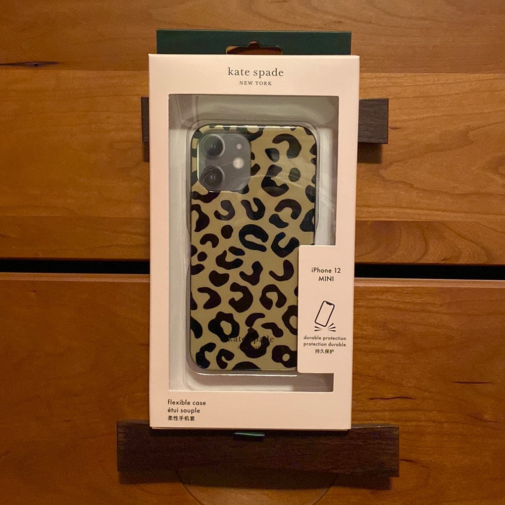 kate spade Leopard Print iPhone 12 Mini Case - Olive Green & Black
